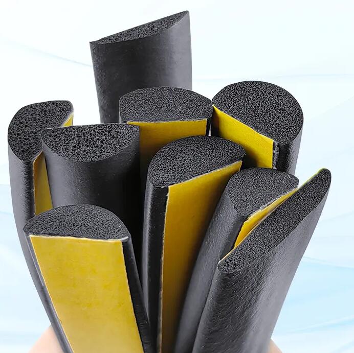EPDM D-type rubber self-adhesive door seal D-type sponge strip durable EPDM hollow D-type foam sealing strip - Image 4