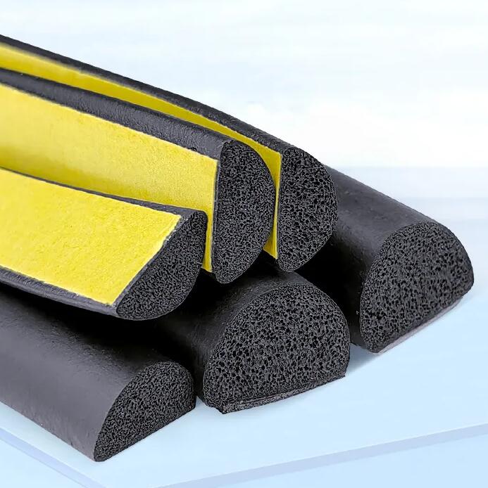 EPDM D-type rubber self-adhesive door seal D-type sponge strip durable EPDM hollow D-type foam sealing strip - Image 5